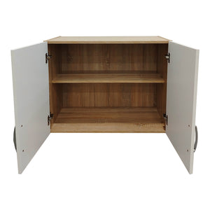 Ντουλάπα τετράφυλλη με πατάρι Athos  sonoma-λευκή 160x42x240εκ - Pakobazaar