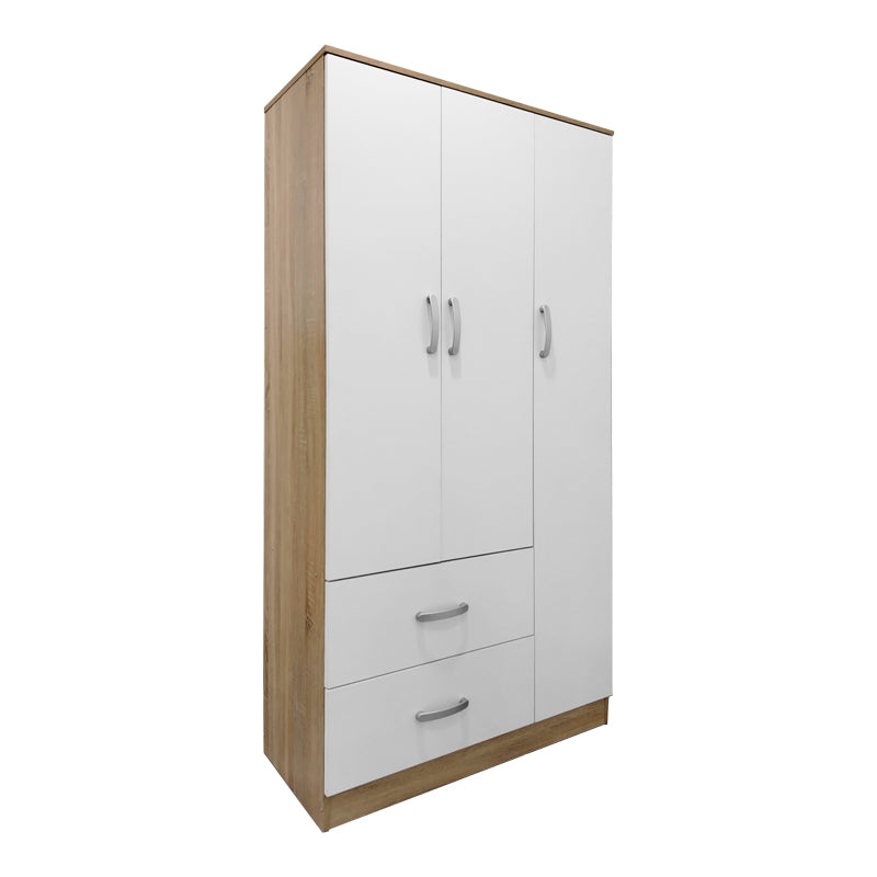 Ντουλάπα εξάφυλλη με πατάρι Athos  sonoma-λευκή 180x42x240εκ