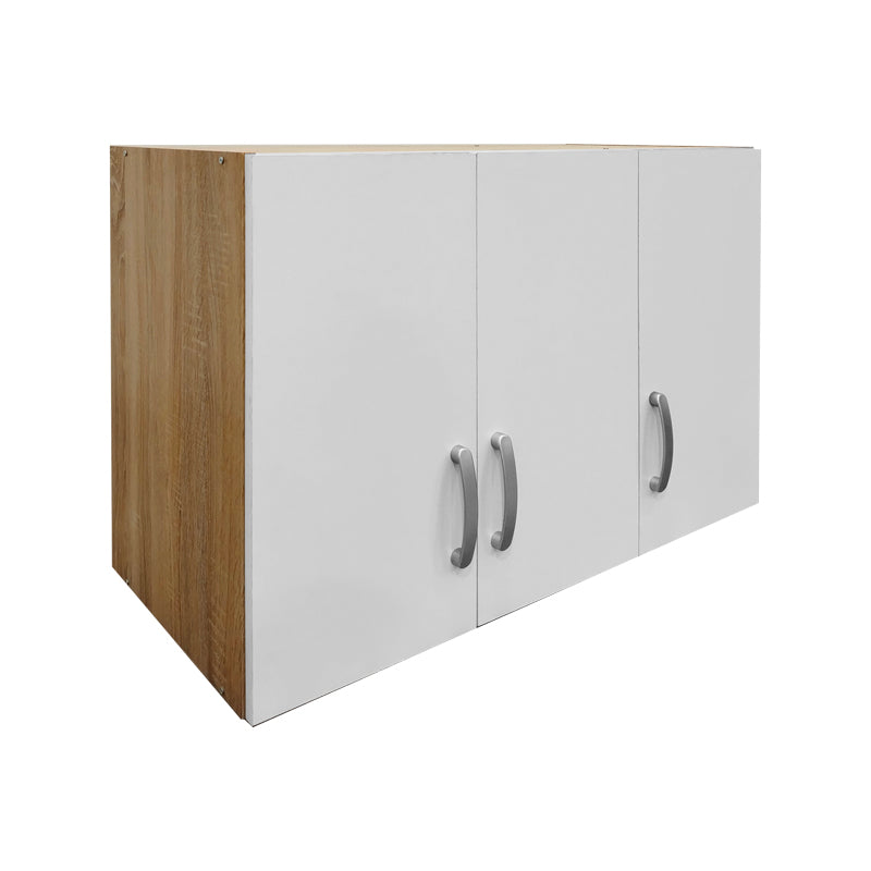 Ντουλάπα εξάφυλλη με πατάρι Athos  sonoma-λευκή 180x42x240εκ