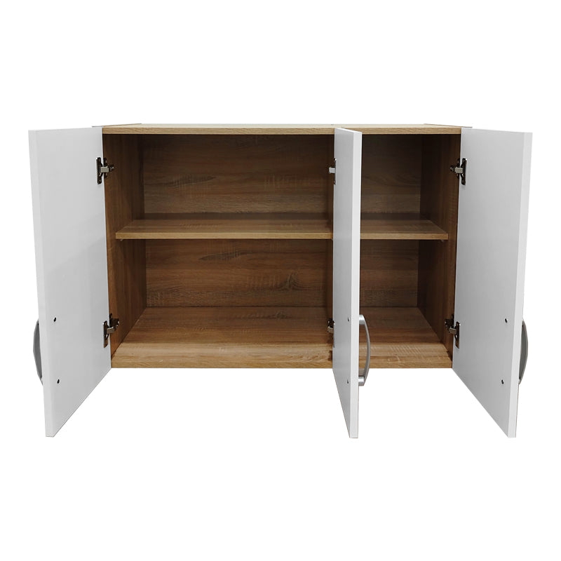 Ντουλάπα εξάφυλλη με πατάρι Athos  sonoma-λευκή 180x42x240εκ