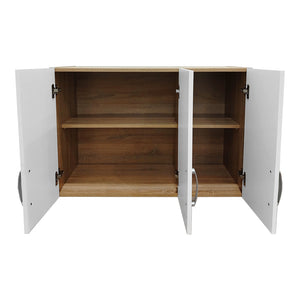Ντουλάπα εξάφυλλη με πατάρι Athos  sonoma-λευκή 180x42x240εκ - Pakobazaar