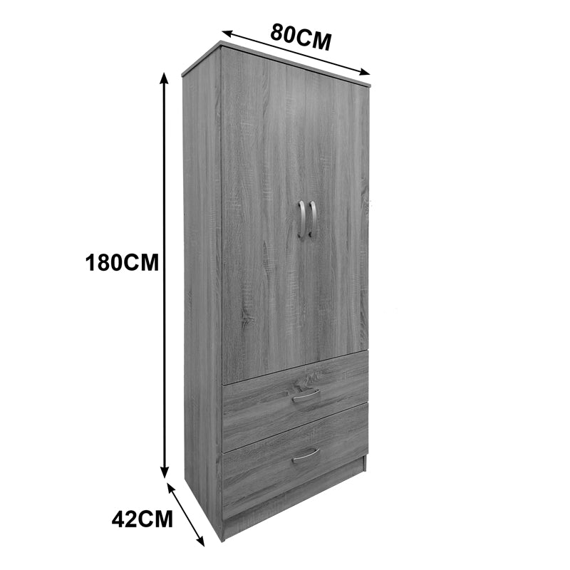 Ντουλάπα πεντάφυλλη με πατάρι Athos  sonoma-λευκή 170x42x240εκ