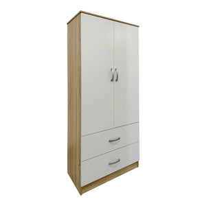 Ντουλάπα πεντάφυλλη με πατάρι Athos  sonoma-λευκή 170x42x240εκ - Pakobazaar