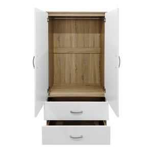 Ντουλάπα πεντάφυλλη με πατάρι Athos  sonoma-λευκή 170x42x240εκ - Pakobazaar