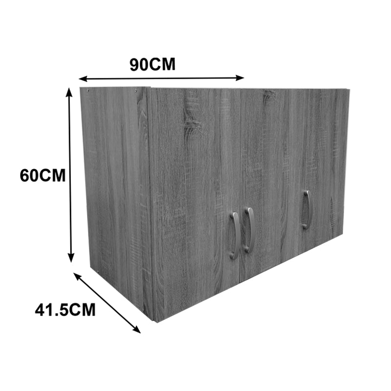 Ντουλάπα εξάφυλλη με πατάρι Athos  sonoma-ανθρακί 180x42x240εκ