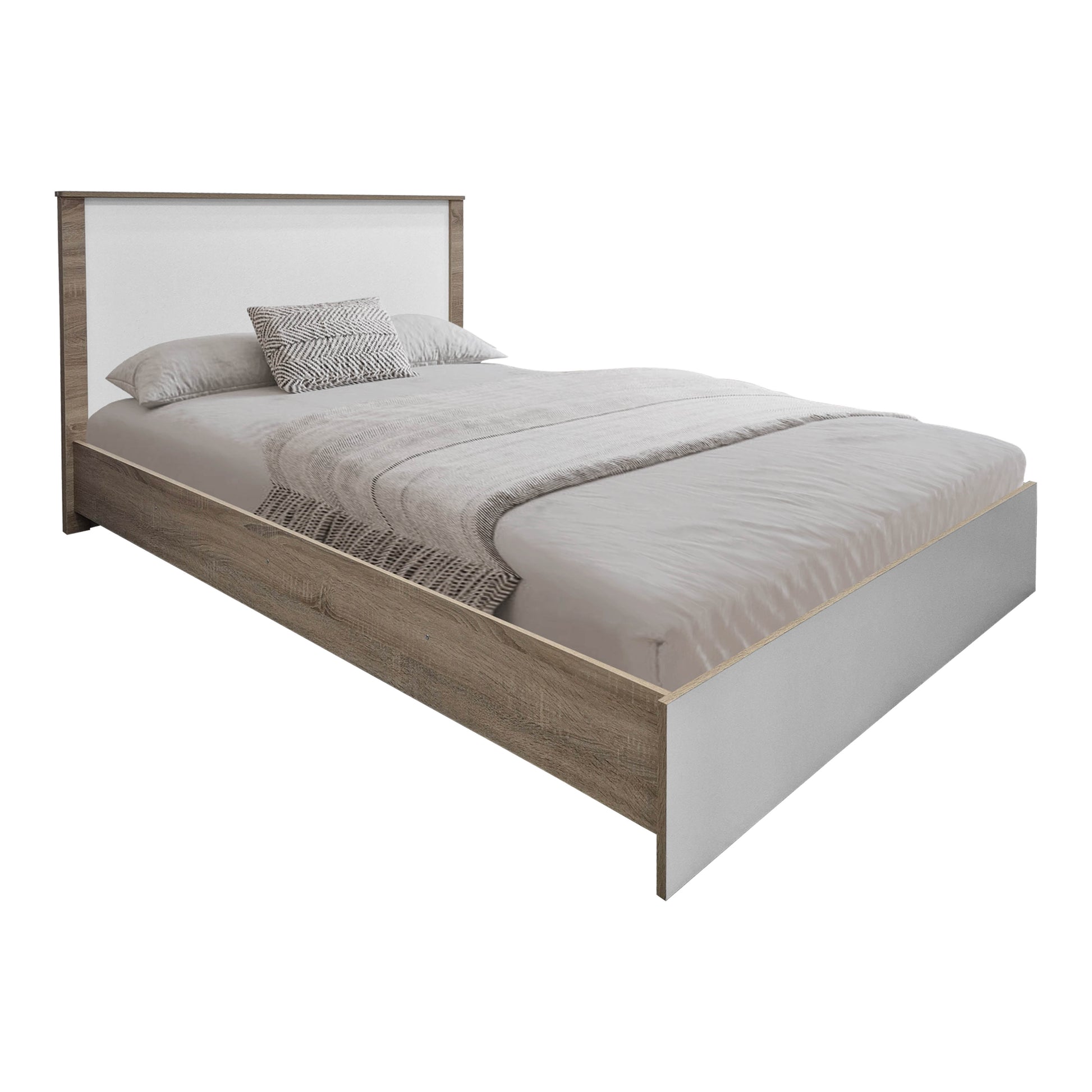 Σετ Κρεβατοκάμαρας Athos Sonoma Λευκό με Κρεβάτι 140x200εκ Σετ 3τεμ - Pakobazaar