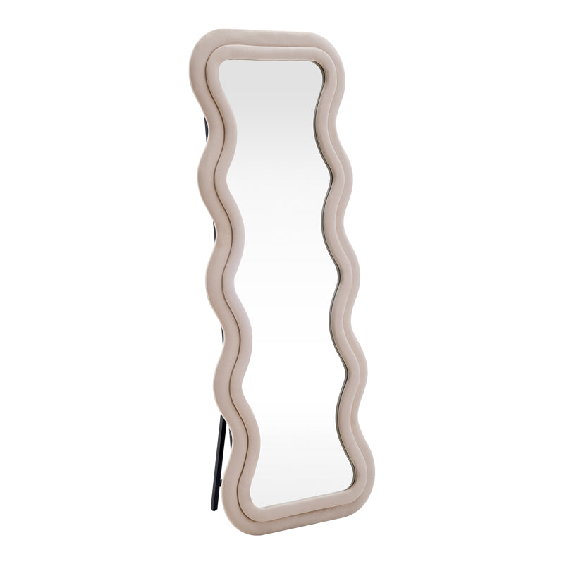 Καθρέπτης Kerly  βελούδο μπεζ 60x33x160εκ - Pakobazaar