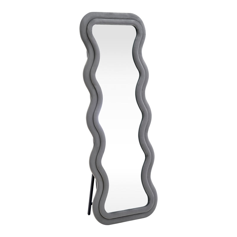 Καθρέπτης Kerly  βελούδο γκρι 60x33x160εκ - Pakobazaar