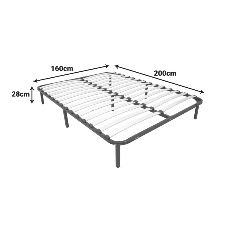 Κρεβάτι-υπόστρωμα Amaso  μεταλλικό μαύρο 160x200x28εκ - Pakobazaar