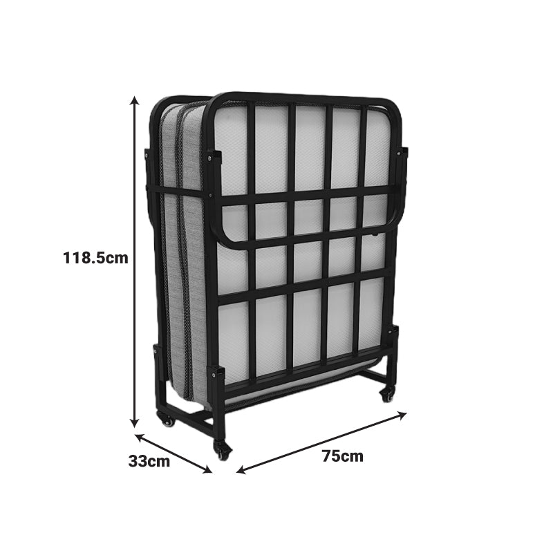 Ράντζο-κρεβάτι με στρώμα 10εκ Kamu  μαύρο 75x190εκ - Image 6