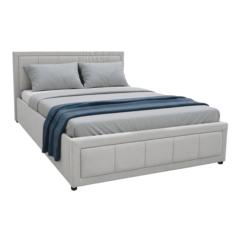 Κρεβάτι Huga  με αποθηκευτικό χώρο ύφασμα γκρι 120x200εκ