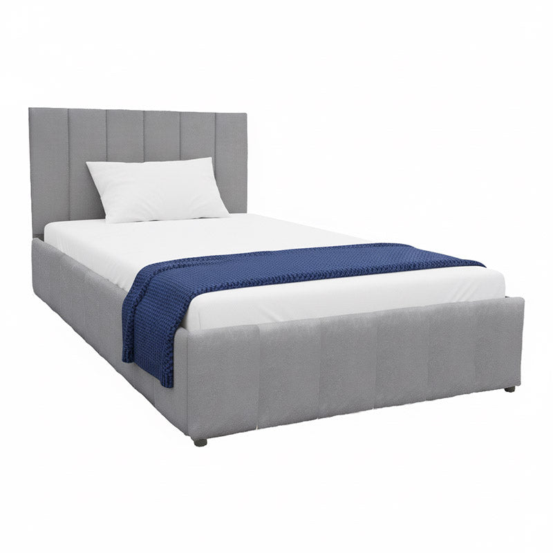 Κρεβάτι Snuggle  με αποθηκευτικό χώρο βελούδο γκρι 120x200εκ