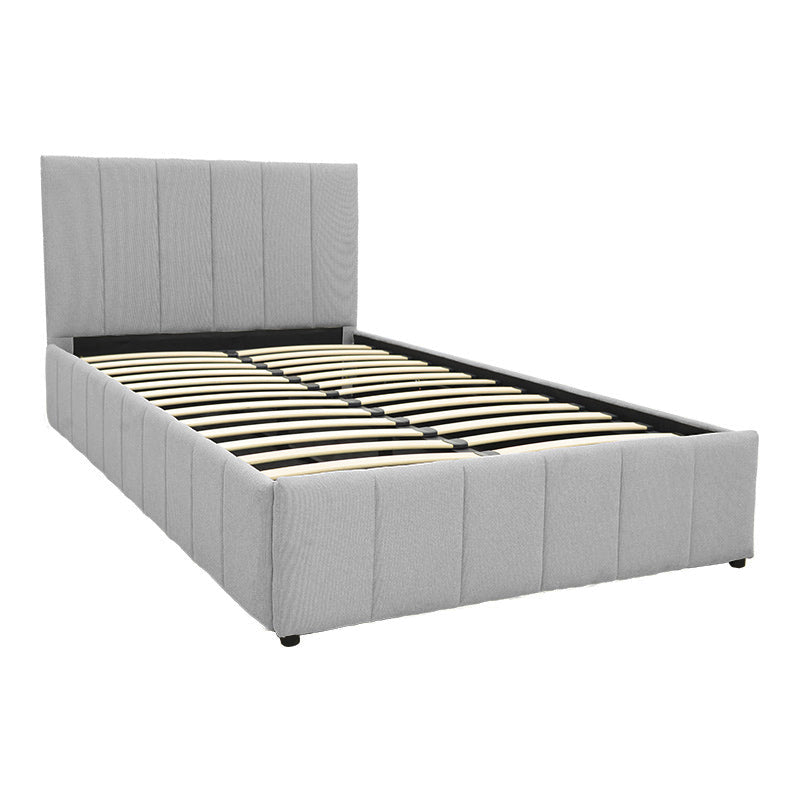 Κρεβάτι Snuggle  με αποθηκευτικό χώρο ύφασμα γκρι 120x200εκ - Pakobazaar