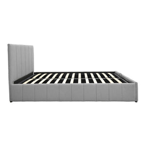 Κρεβάτι Snuggle  με αποθηκευτικό χώρο ύφασμα γκρι 120x200εκ - Pakobazaar
