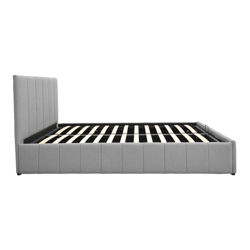 Κρεβάτι Snuggle  με αποθηκευτικό χώρο ύφασμα γκρι 120x200εκ - Pakobazaar