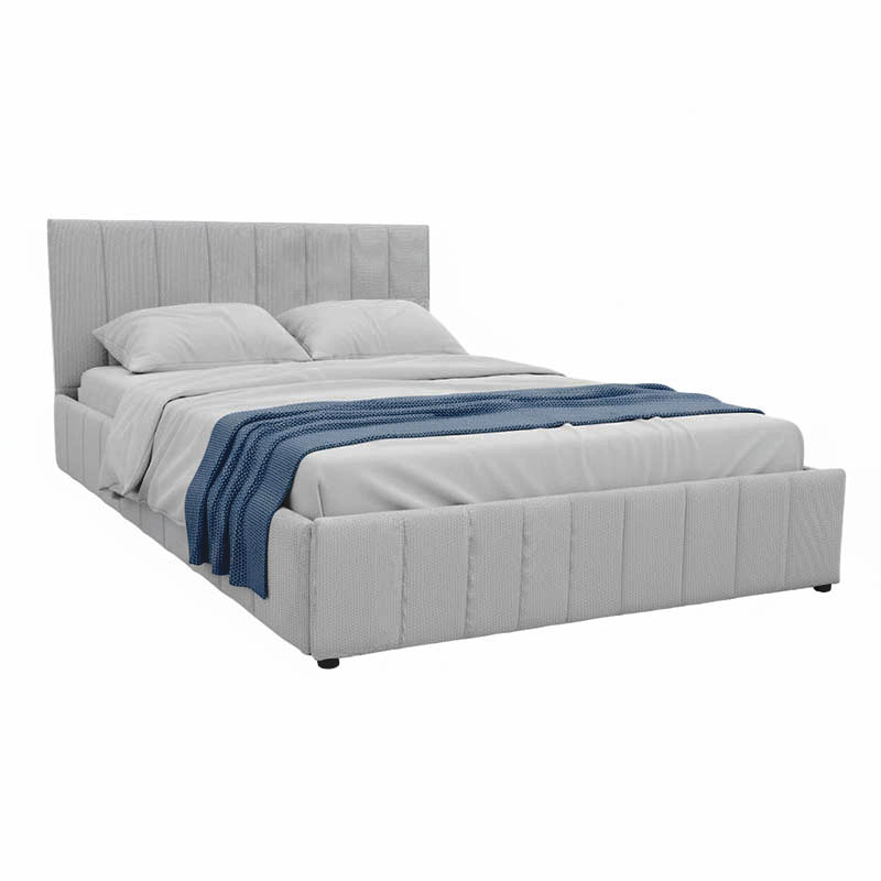 Κρεβάτι Snuggle  με αποθηκευτικό χώρο ύφασμα γκρι 160x200εκ - Pakobazaar