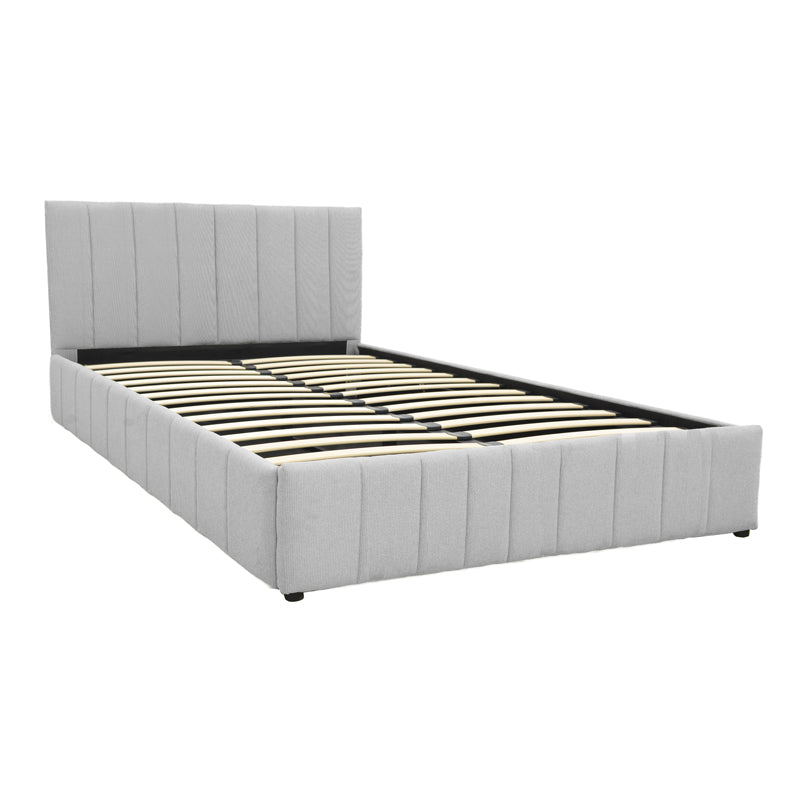 Κρεβάτι Snuggle  με αποθηκευτικό χώρο ύφασμα γκρι 160x200εκ - Pakobazaar