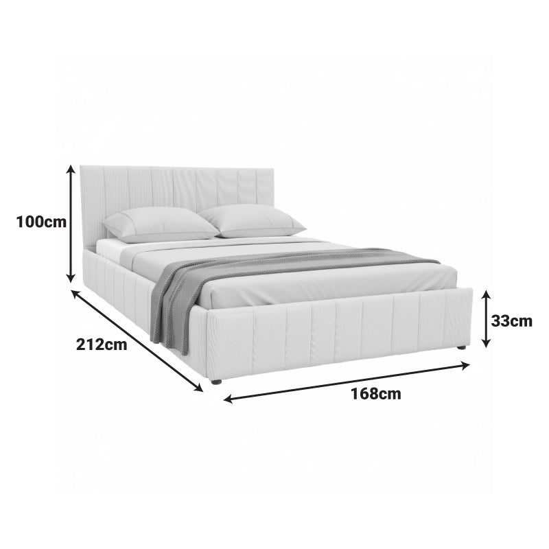 Κρεβάτι Snuggle  με αποθηκευτικό χώρο ύφασμα γκρι 160x200εκ - Pakobazaar