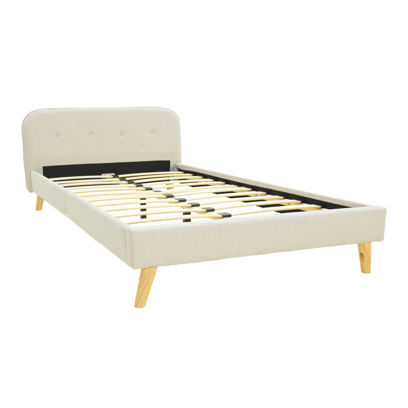 Κρεβάτι LumiLux  ύφασμα σε μπεζ απόχρωση 160x200εκ - Pakobazaar
