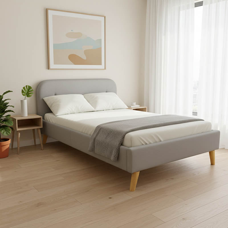 Κρεβάτι LumiLux  ύφασμα σε γκρι απόχρωση 160x200εκ - Pakobazaar