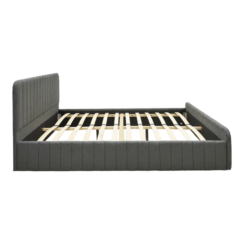 Κρεβάτι διπλό Myrelia  ανθρακί ύφασμα 160x200εκ
