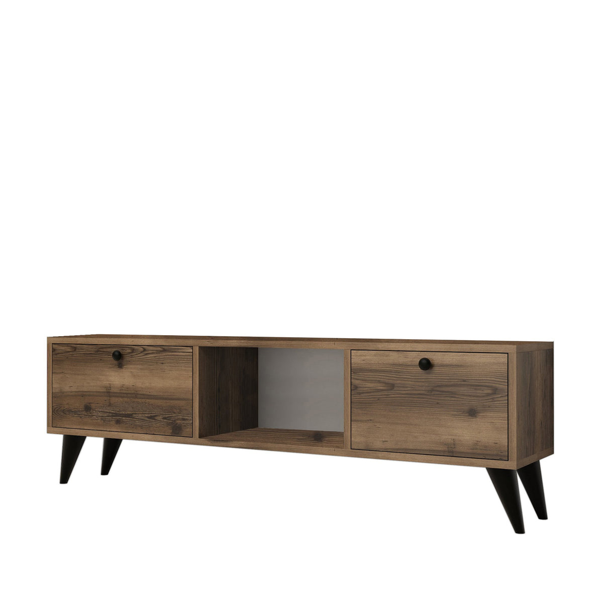 Έπιπλο Τηλεόρασης Falirakis Καρυδί - Μαύρο 138x29.5x42.6 εκ. Μελαμίνης