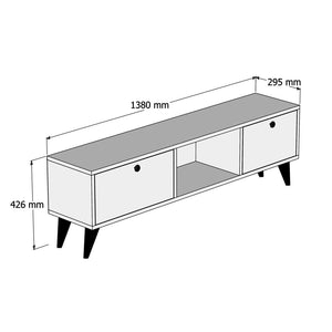 Έπιπλο Τηλεόρασης Falirakis Καρυδί - Μαύρο 138x29.5x42.6 εκ. Μελαμίνης