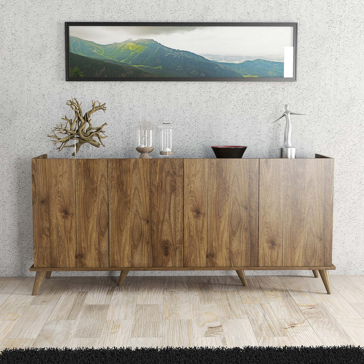 Κονσόλα Spetses Με Ράφια Καρυδί 180x45x80.8 εκ. Μελαμίνης