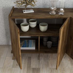 Κονσόλα Spetses Με Ράφια Καρυδί 180x45x80.8 εκ. Μελαμίνης