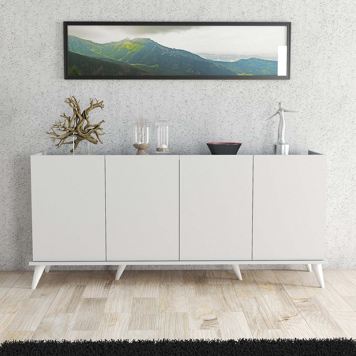 Κονσόλα Spetses Με Ράφια Λευκό 180x45x80.8 εκ. Μελαμίνης