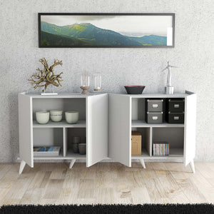Κονσόλα Spetses Με Ράφια Λευκό 180x45x80.8 εκ. Μελαμίνης