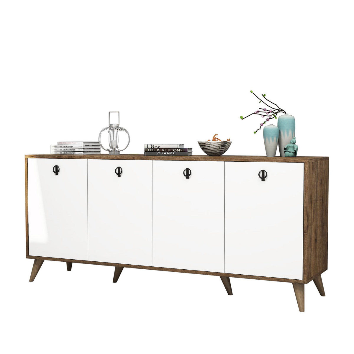 Κονσόλα Malades Καρυδί - Λευκό 180x45x80 εκ. Μελαμίνης