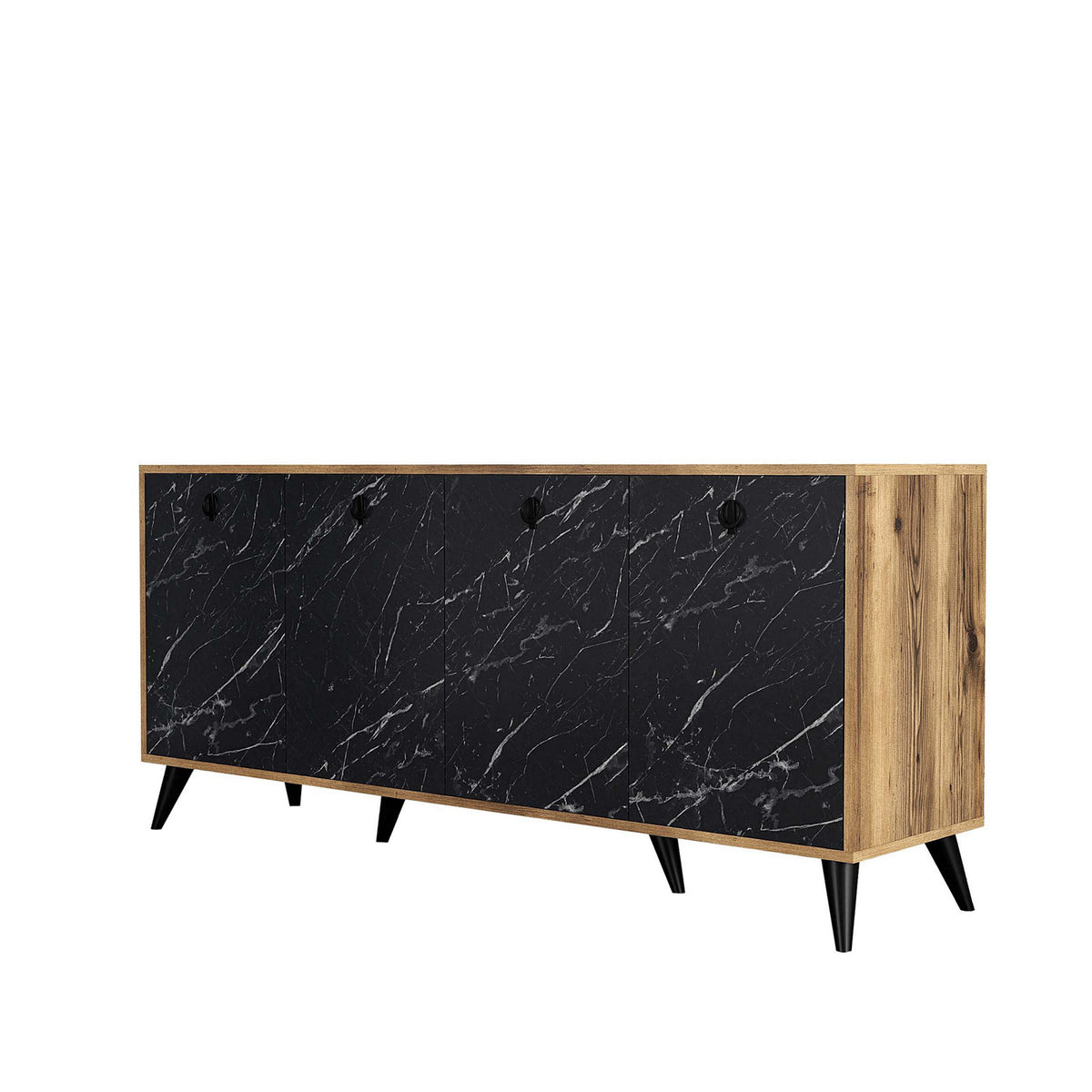 Κονσόλα Malades Καρυδί - Μαύρο Μάρμαρο 180x45x80 εκ. Μελαμίνης