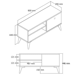 Έπιπλο Τηλεόρασης Chiliadou Δρυς 90x29.5x44.6 εκ. Μελαμίνης
