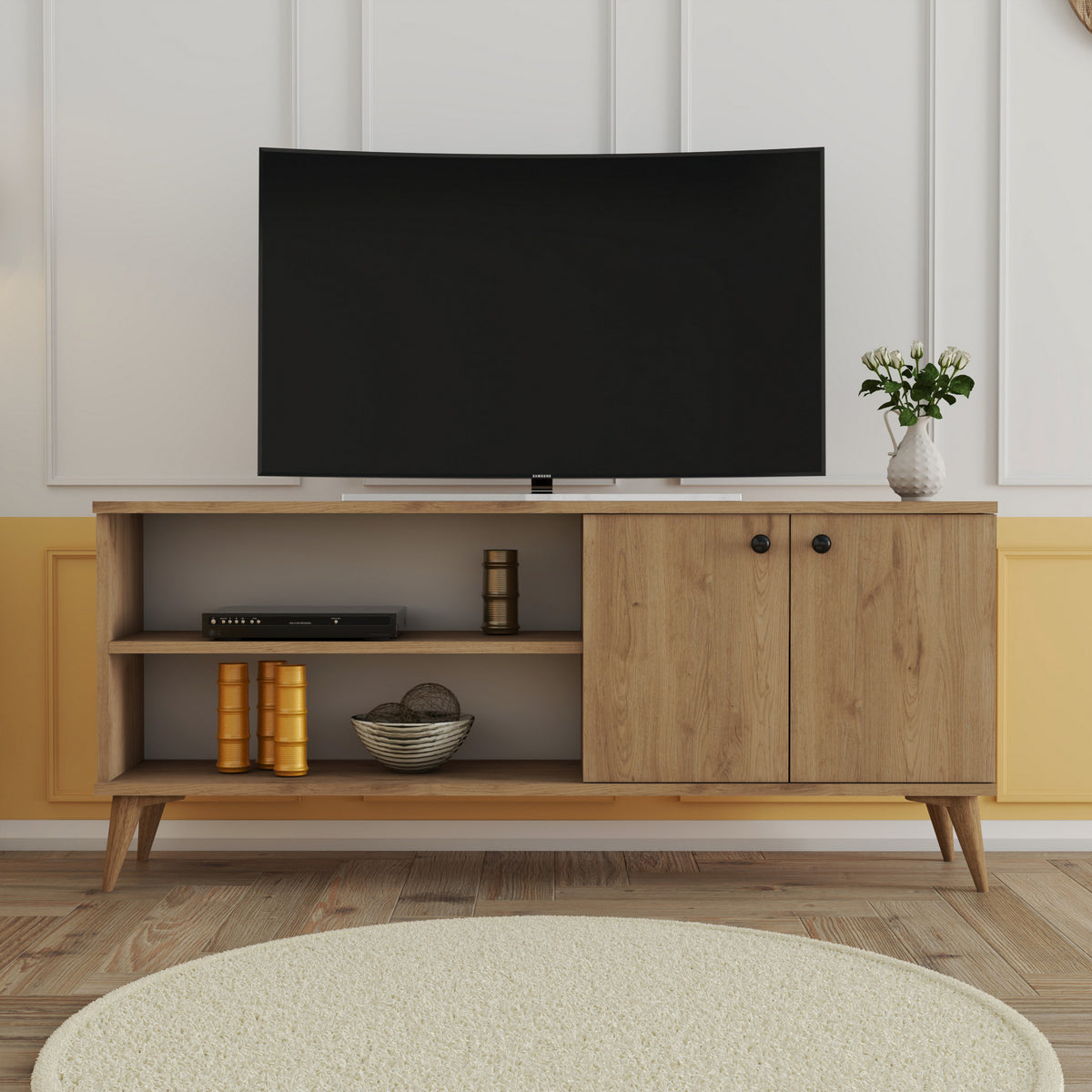 Έπιπλο Τηλεόρασης Skala Δρυς 138x29.5x60 εκ. Μελαμίνης
