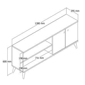 Έπιπλο Τηλεόρασης Skala Δρυς 138x29.5x60 εκ. Μελαμίνης