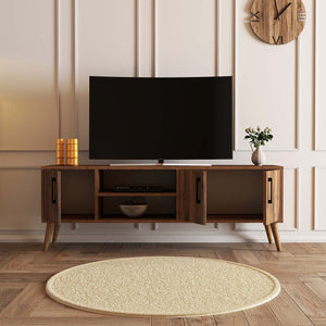 Έπιπλο Τηλεόρασης Thirasia Καρυδί 150x34x52 εκ. Μελαμίνης