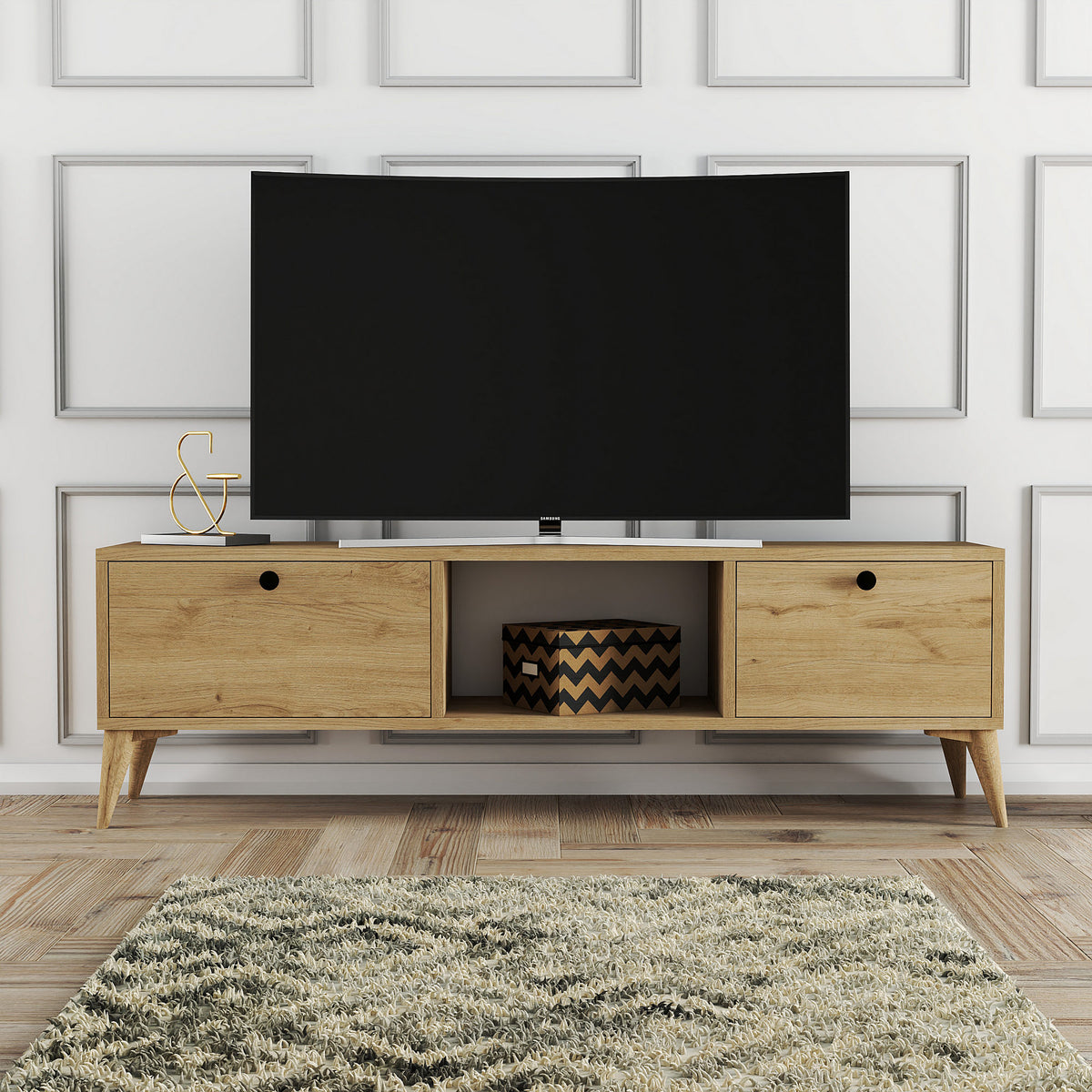 Έπιπλο Τηλεόρασης Finiki Δρυς 138x29.5x42.6 εκ. Μελαμίνης