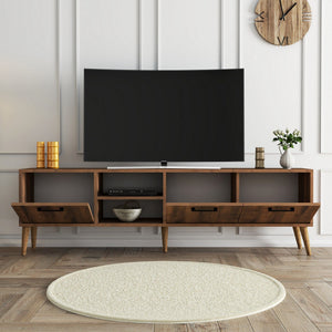 Έπιπλο Τηλεόρασης Thirasia Καρυδί 180x35x53 εκ. Μελαμίνης