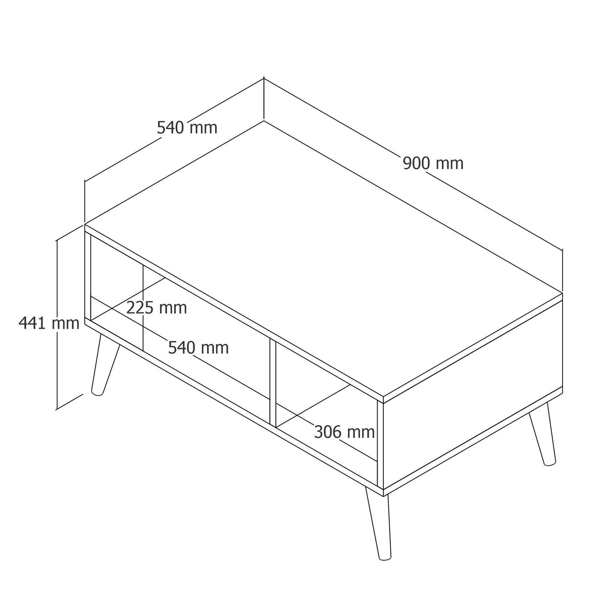 Τραπεζάκι Σαλονιού Thirasia Δρυς 90x41.6x54 εκ. Μελαμίνης