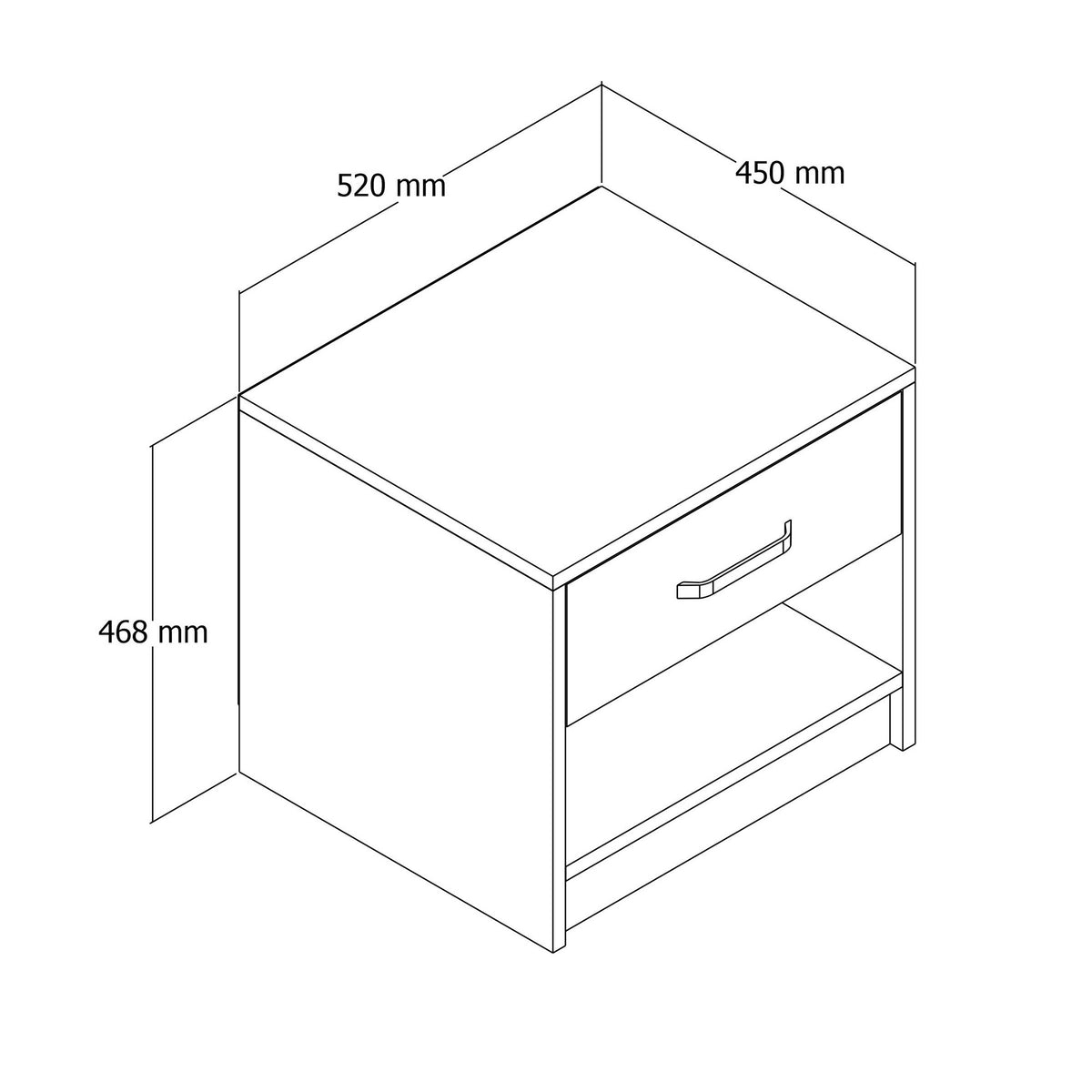 Κομοδίνο Palekastro Δρυς 52x45x46.8 εκ. Μελαμίνης