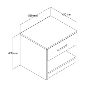 Κομοδίνο Palekastro Δρυς 52x45x46.8 εκ. Μελαμίνης