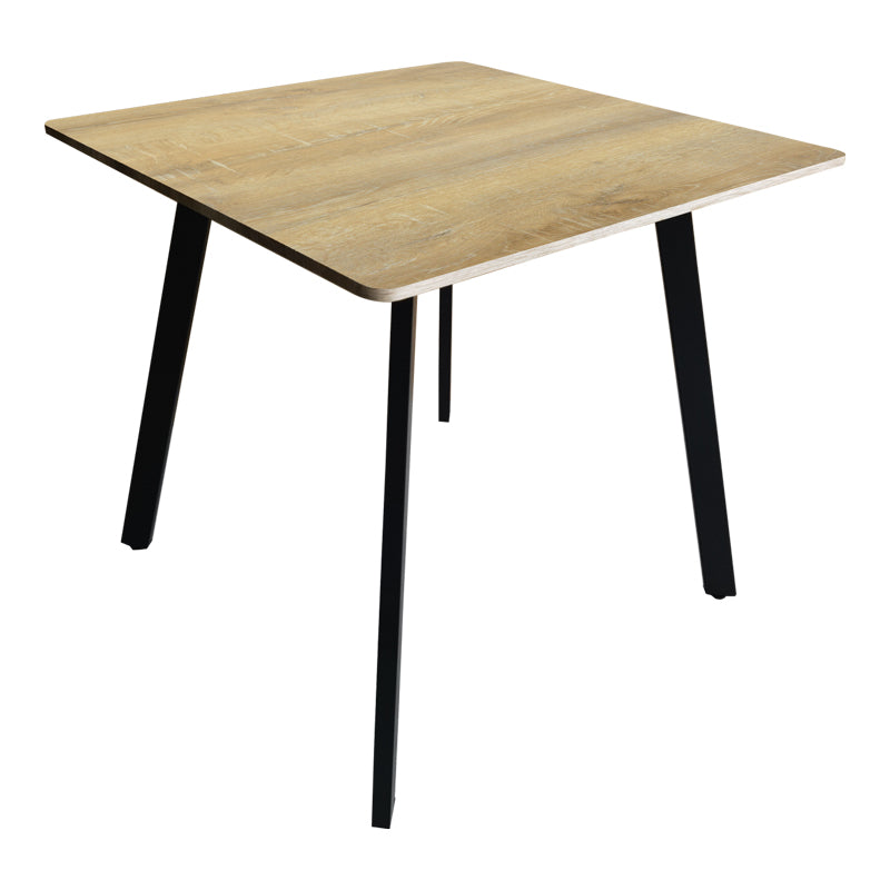 Τραπέζι Squaro  sonoma mdf με μαύρα μεταλλικά πόδια 80x80x75εκ - Pakobazaar