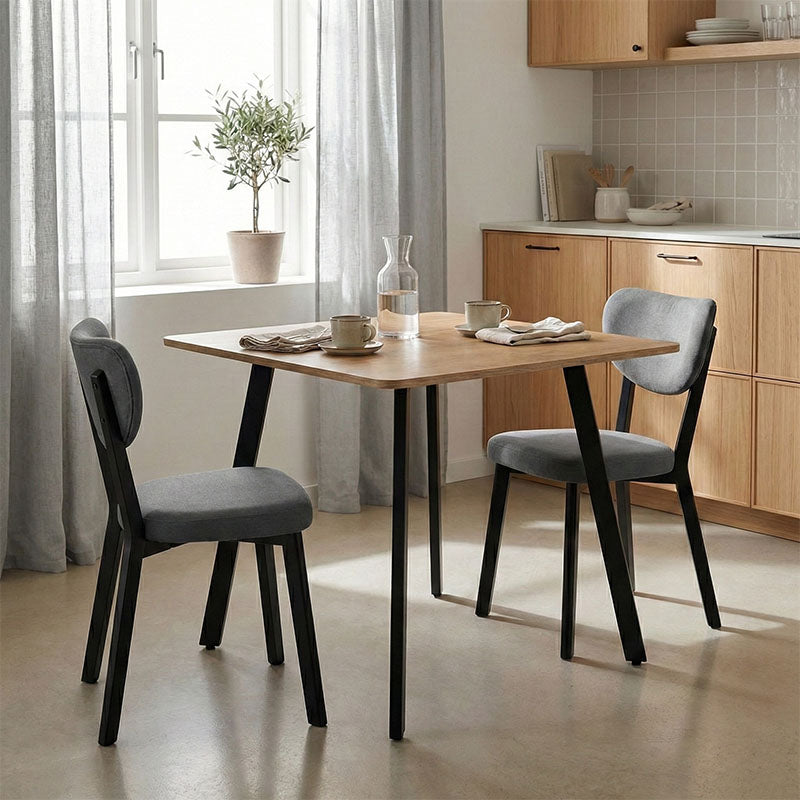 Τραπέζι Squaro  sonoma mdf με μαύρα μεταλλικά πόδια 80x80x75εκ - Pakobazaar