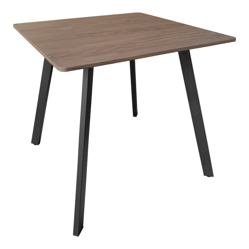 Τραπέζι Squaro  καρυδί mdf με μαύρα μεταλλικά πόδια 80x80x75εκ - Pakobazaar