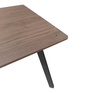 Τραπέζι Squaro  καρυδί mdf με μαύρα μεταλλικά πόδια 80x80x75εκ - Pakobazaar