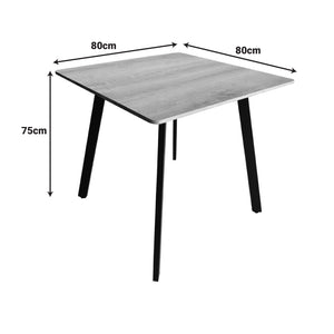 Τραπέζι Squaro  καρυδί mdf με μαύρα μεταλλικά πόδια 80x80x75εκ - Pakobazaar