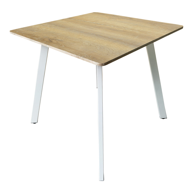 Τραπέζι Squaro  sonoma mdf με λευκά μεταλλικά πόδια 80x80x75εκ - Pakobazaar