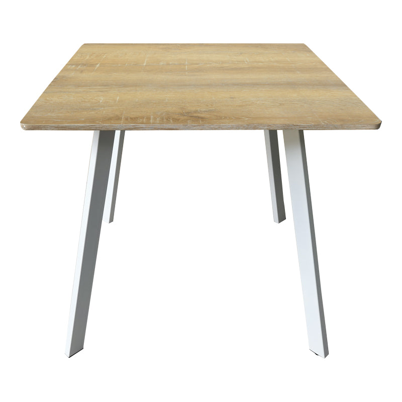 Τραπέζι Squaro  sonoma mdf με λευκά μεταλλικά πόδια 80x80x75εκ - Pakobazaar