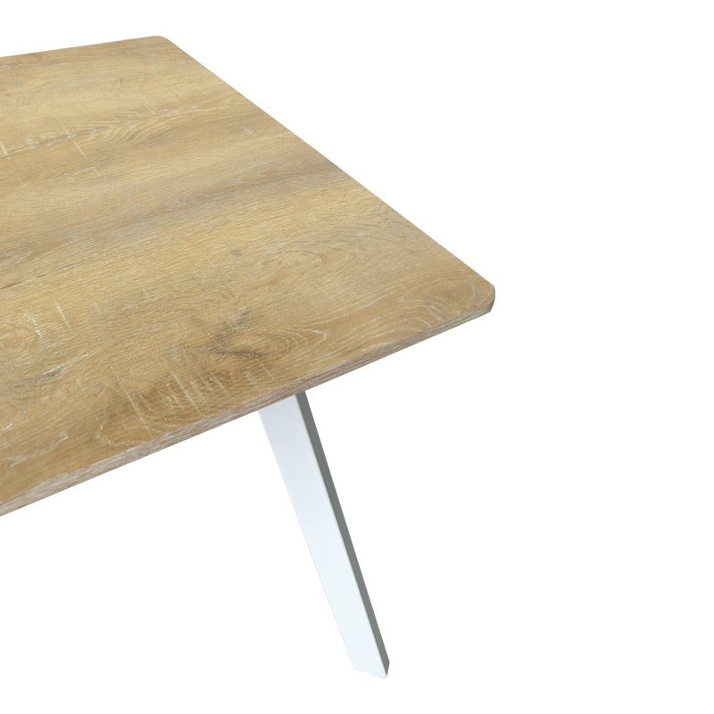 Τραπέζι Squaro  sonoma mdf με λευκά μεταλλικά πόδια 80x80x75εκ - Pakobazaar